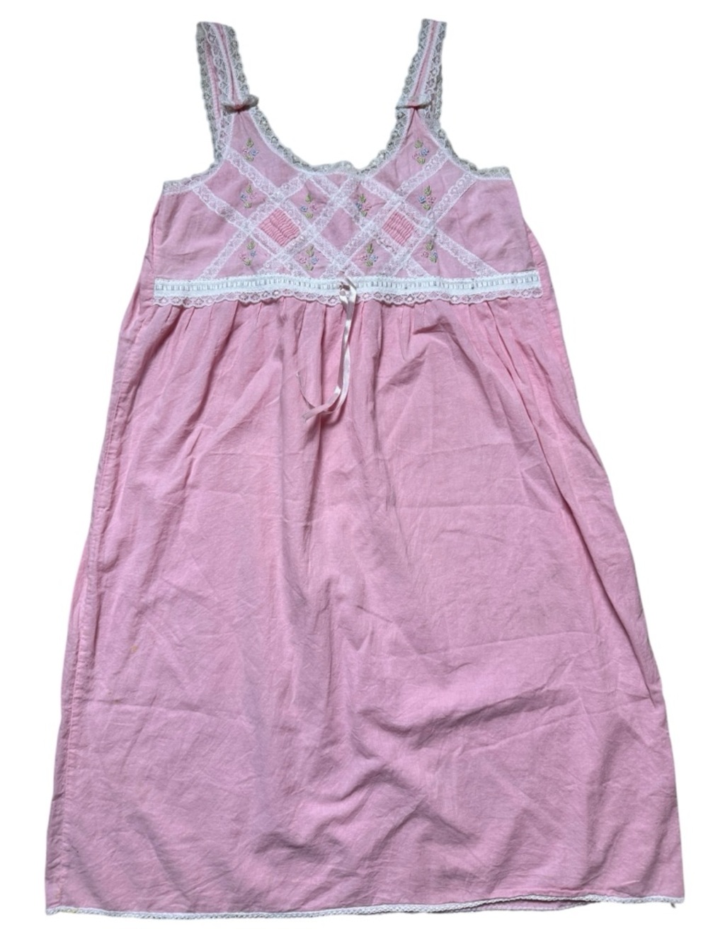 Vintage 100% cotton pink nightgown, small - Picture 6 of 8